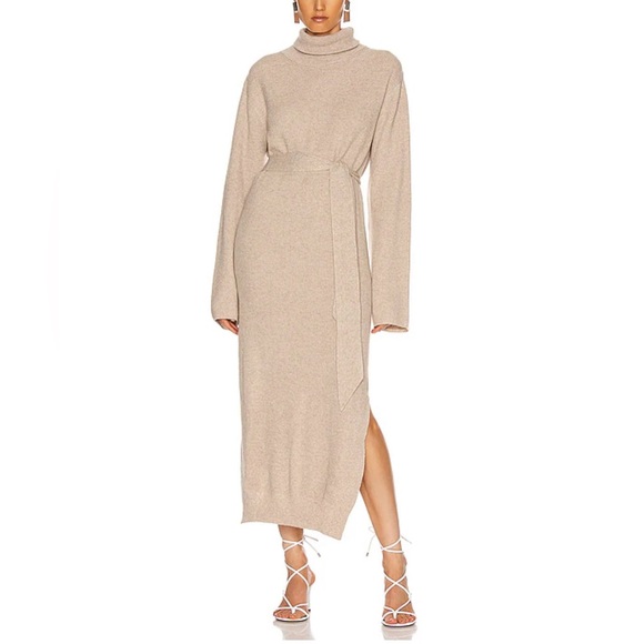 Nanushka Dress, color Neutral, Long Sleeve with Turtleneck, size M - Picture 2 of 7